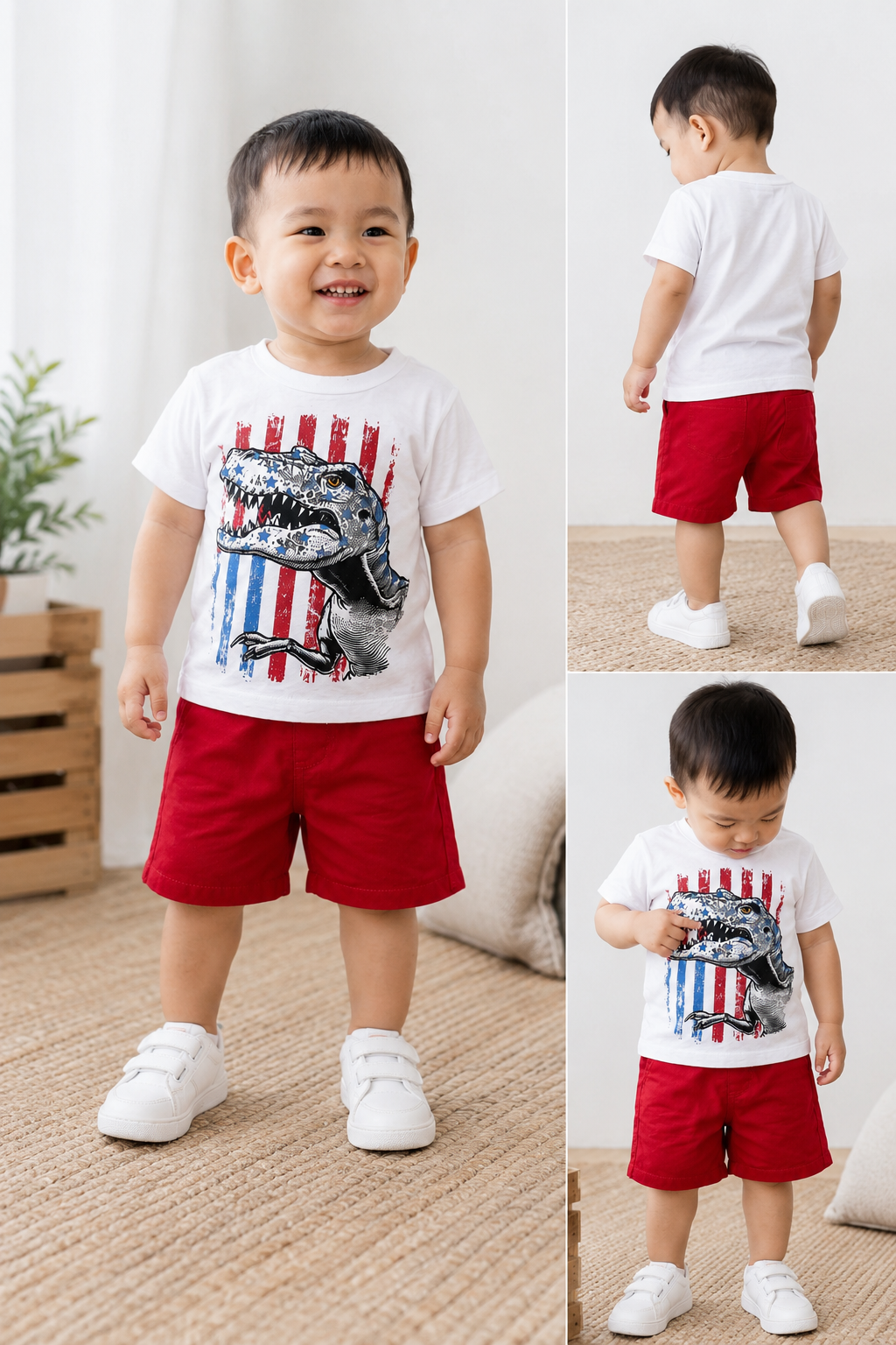 Teddy Boom Boys 2-Piece Dinosaur Shorts Set | 18–24 Months