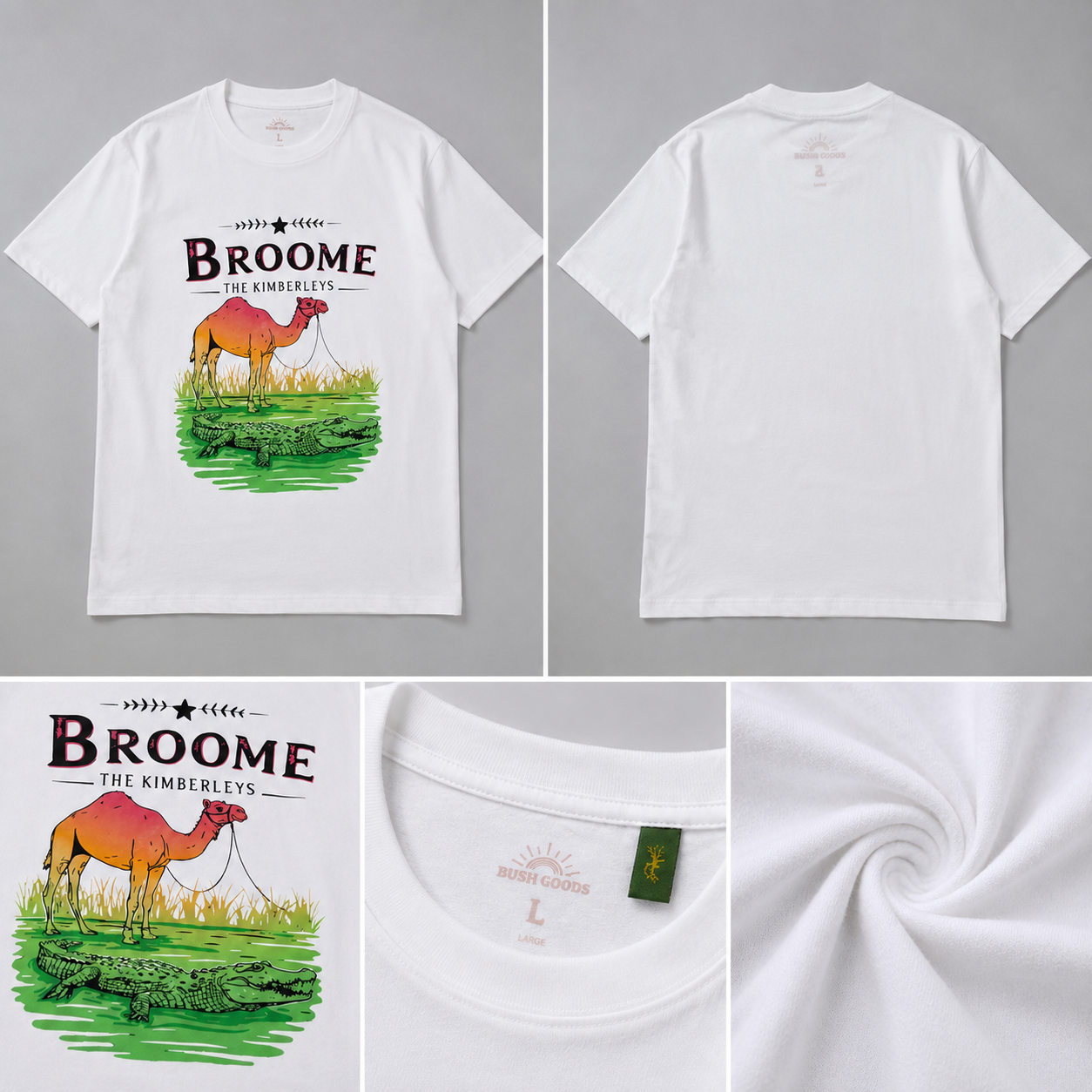 Broome Camel & Crocodile Graphic T-Shirt