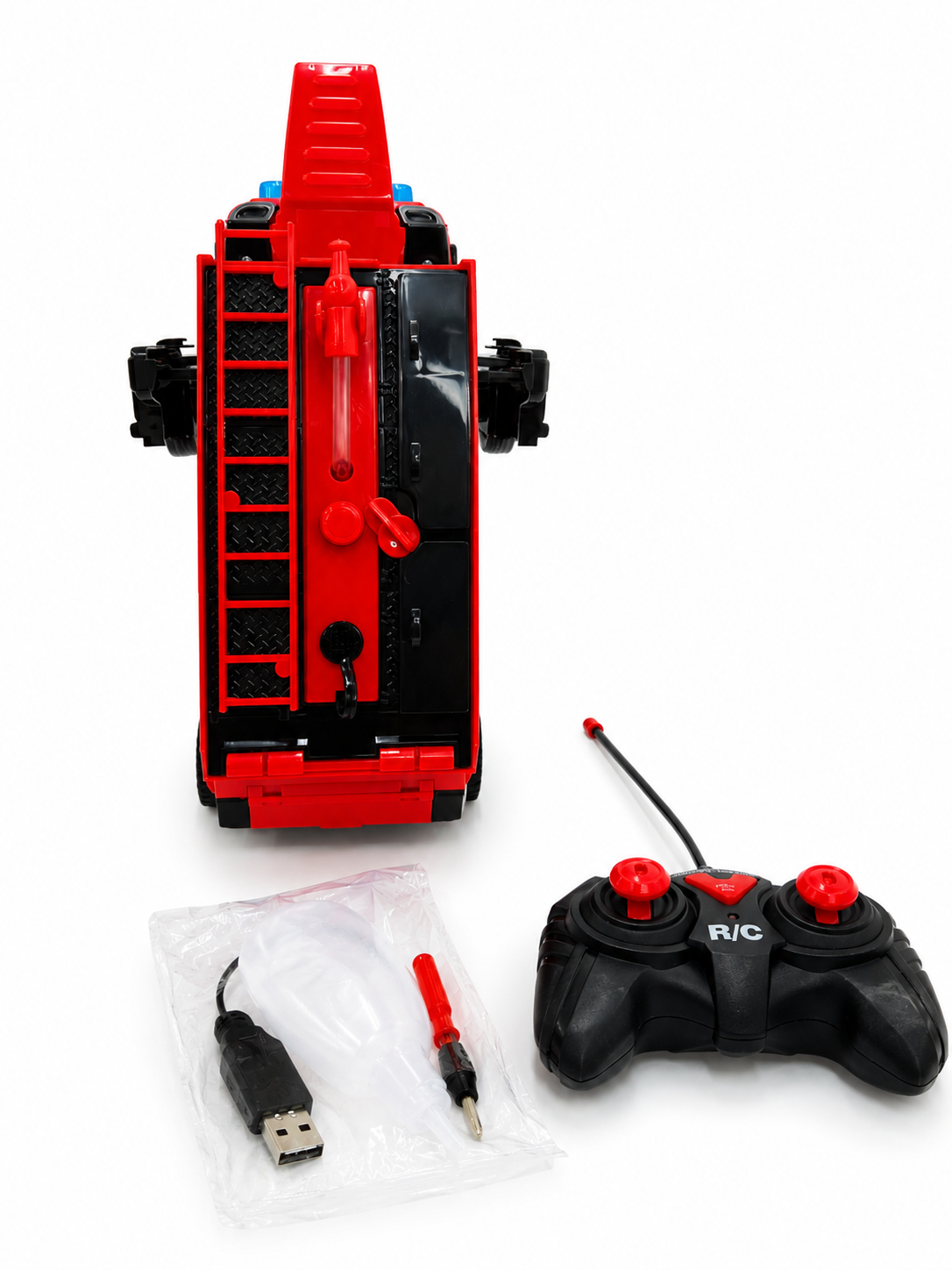 Remote Control Deformation Fire Truck Robot with Lights & Spray | RC Transforming Toy (6+)