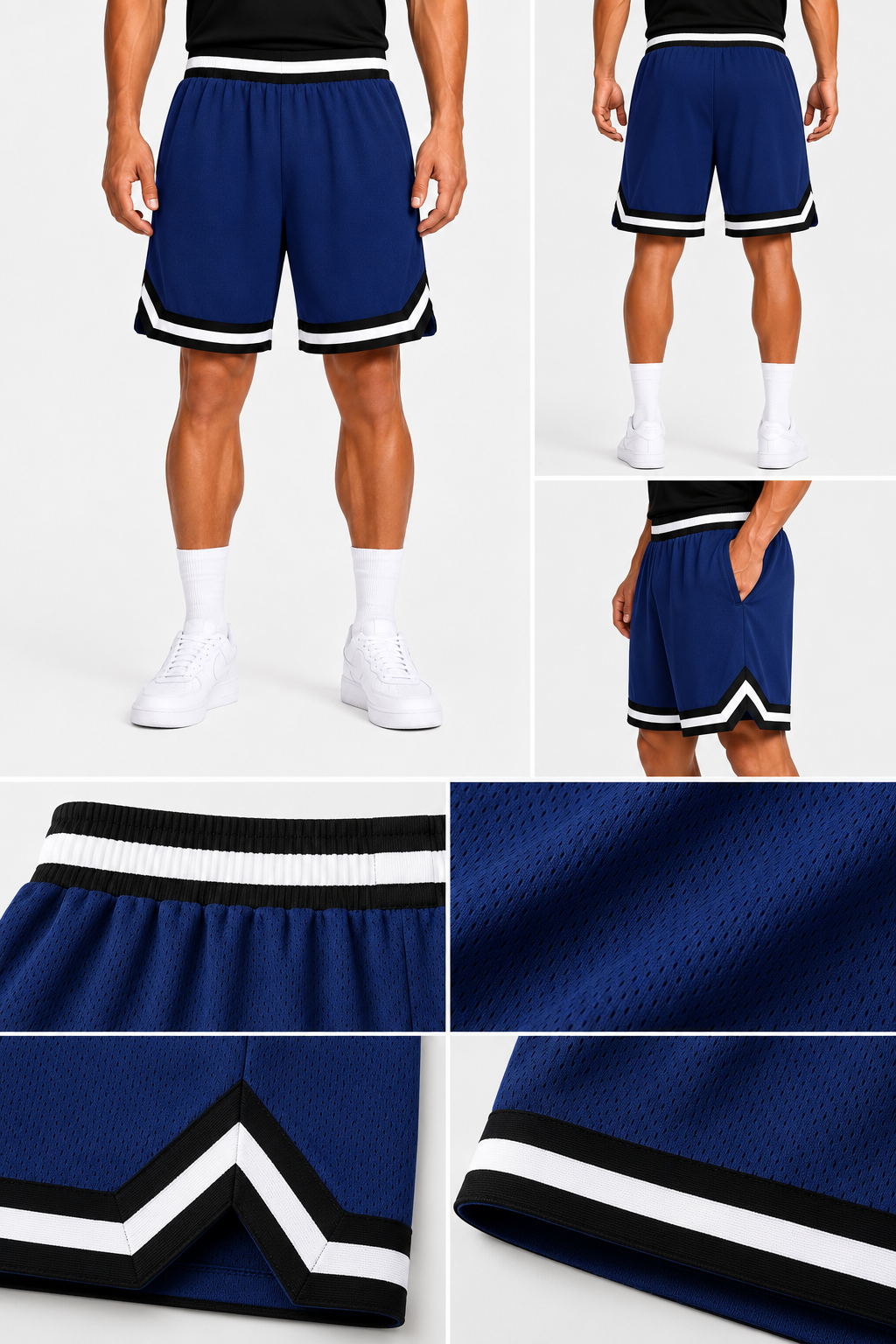 Men’s Athletic Basketball Shorts UR-16 – Navy Blue