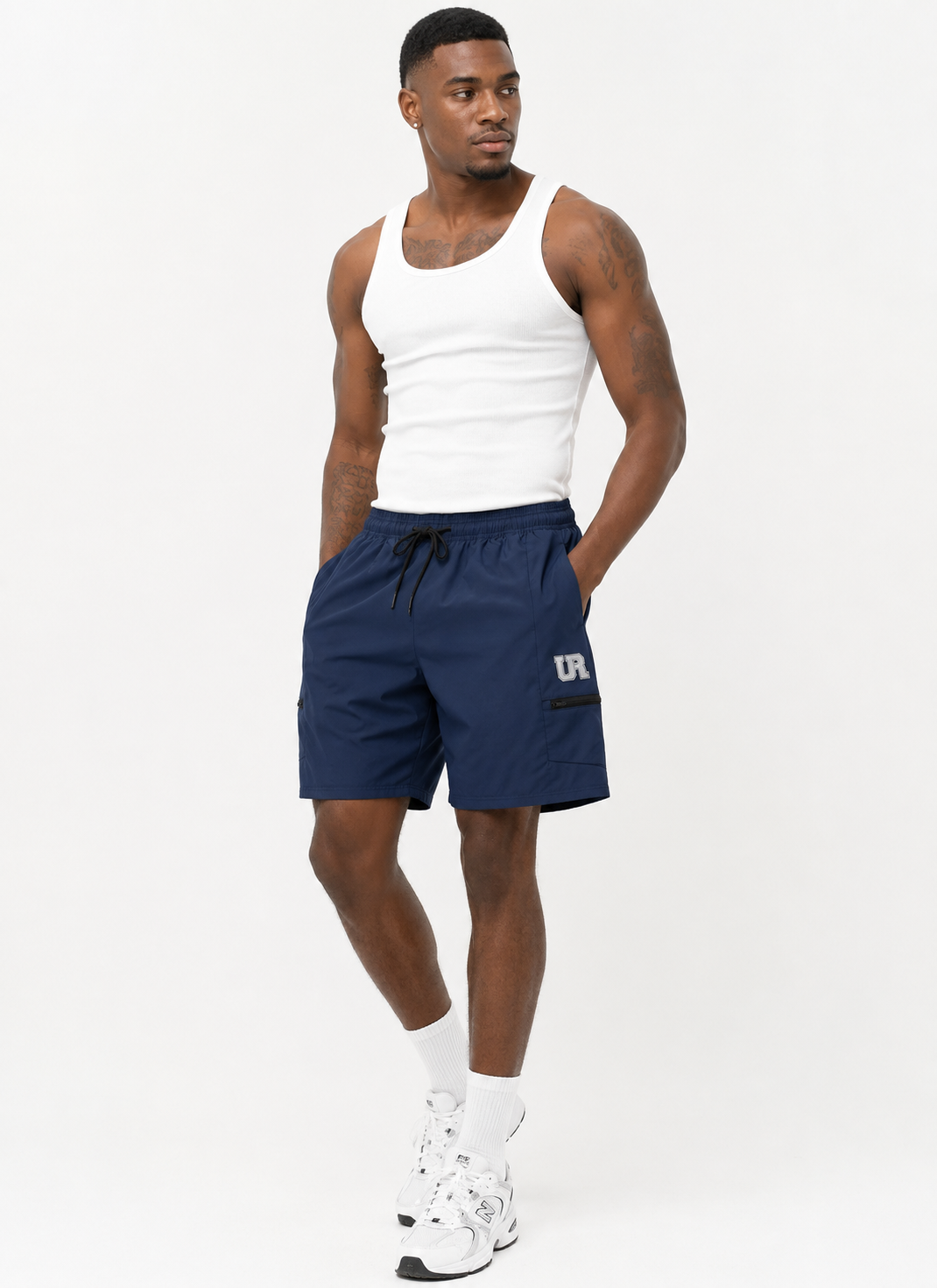 Men's Urban Cargo Drawstring Shorts – Navy Blue