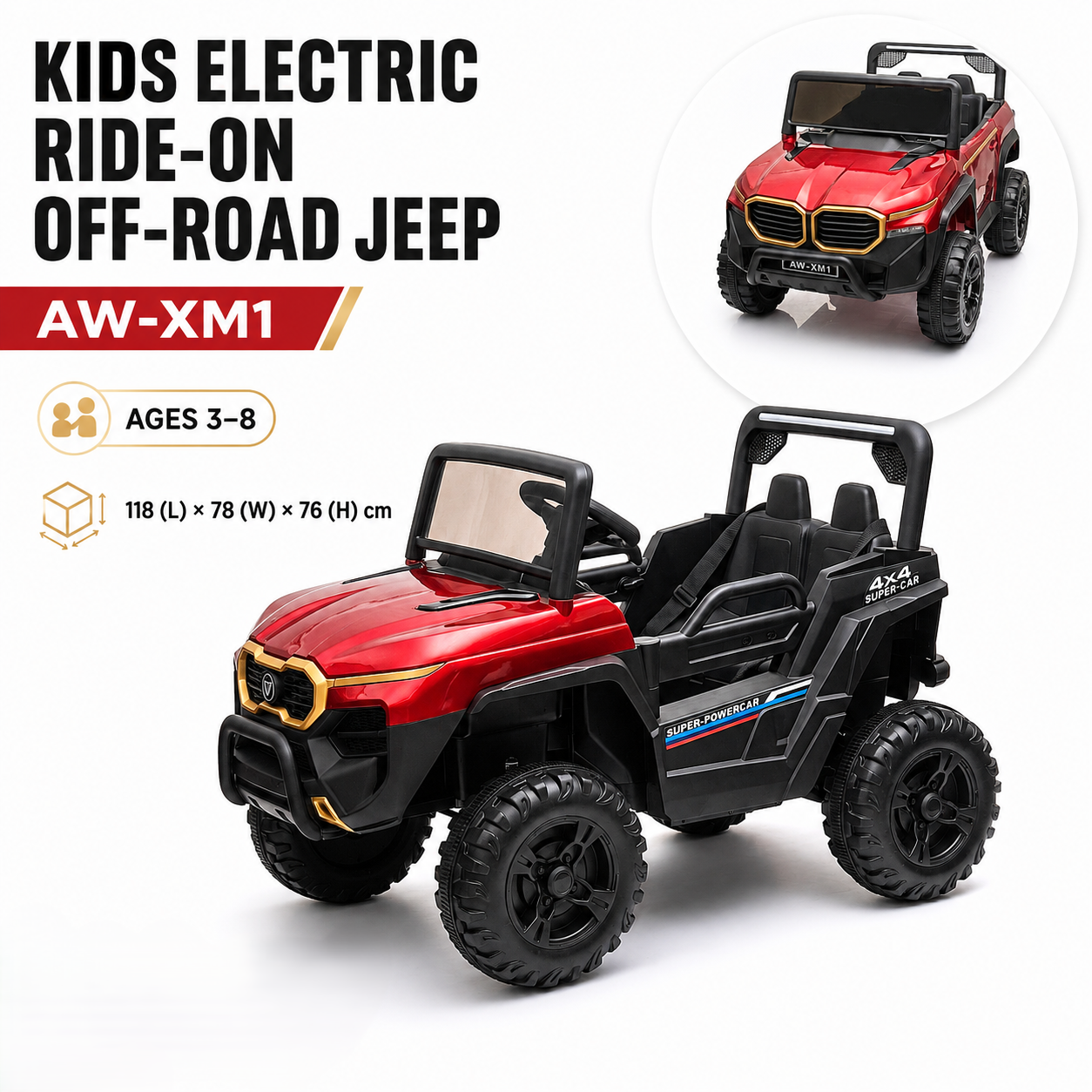 Kids Electric Ride-On Off-Road Jeep AW-XM1