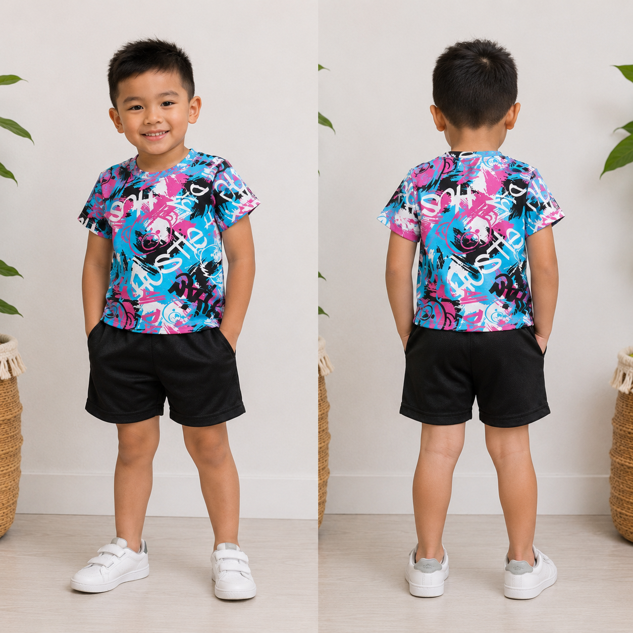 Graffiti Smiley Short Set