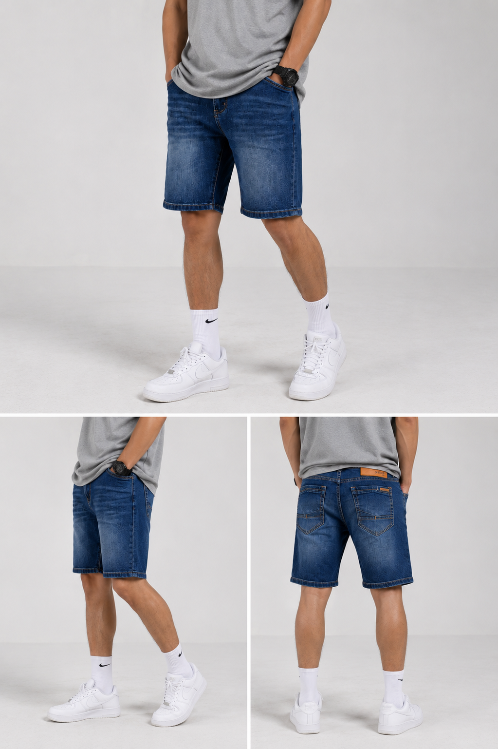 Men's Indigo Wash Denim Shorts | Regular Fit Casual Shorts