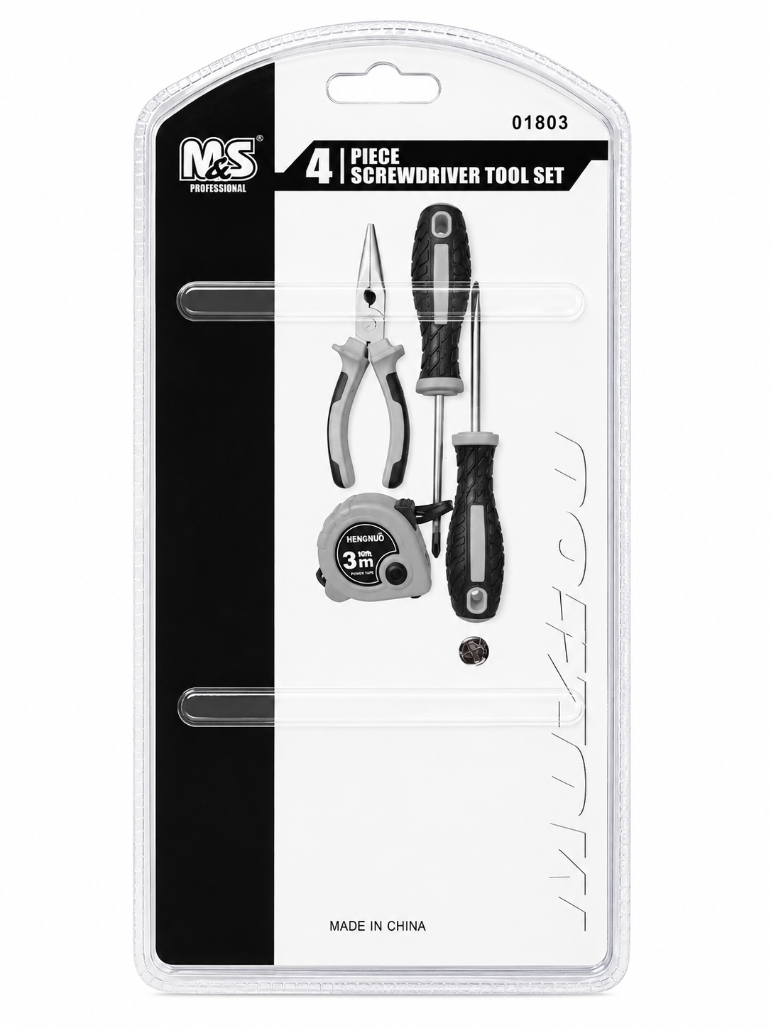 M&S Professional 4-Piece Screwdriver & Pliers Tool Set – 01803