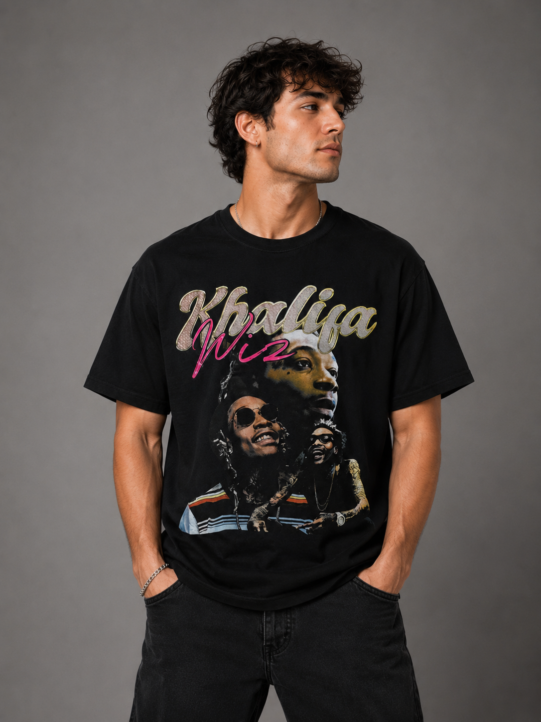 Men's Wiz Khalifa Graphic T-Shirt | Men's Streetwear Tee - Black