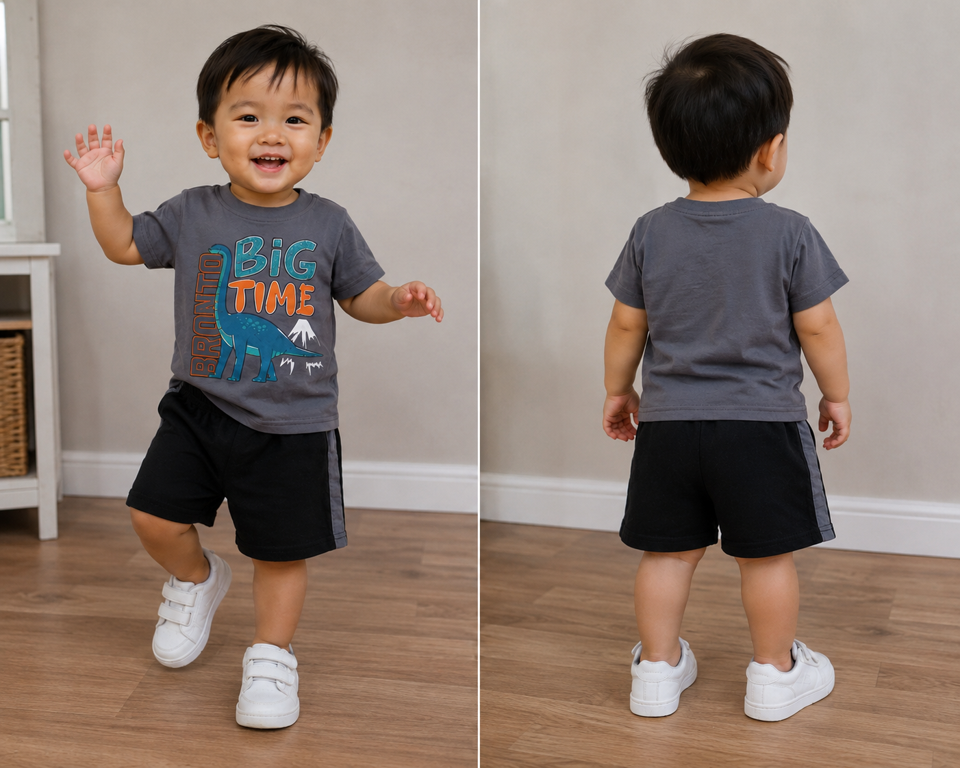 Boys Dinosaur "Big Time" T-Shirt & Shorts Set