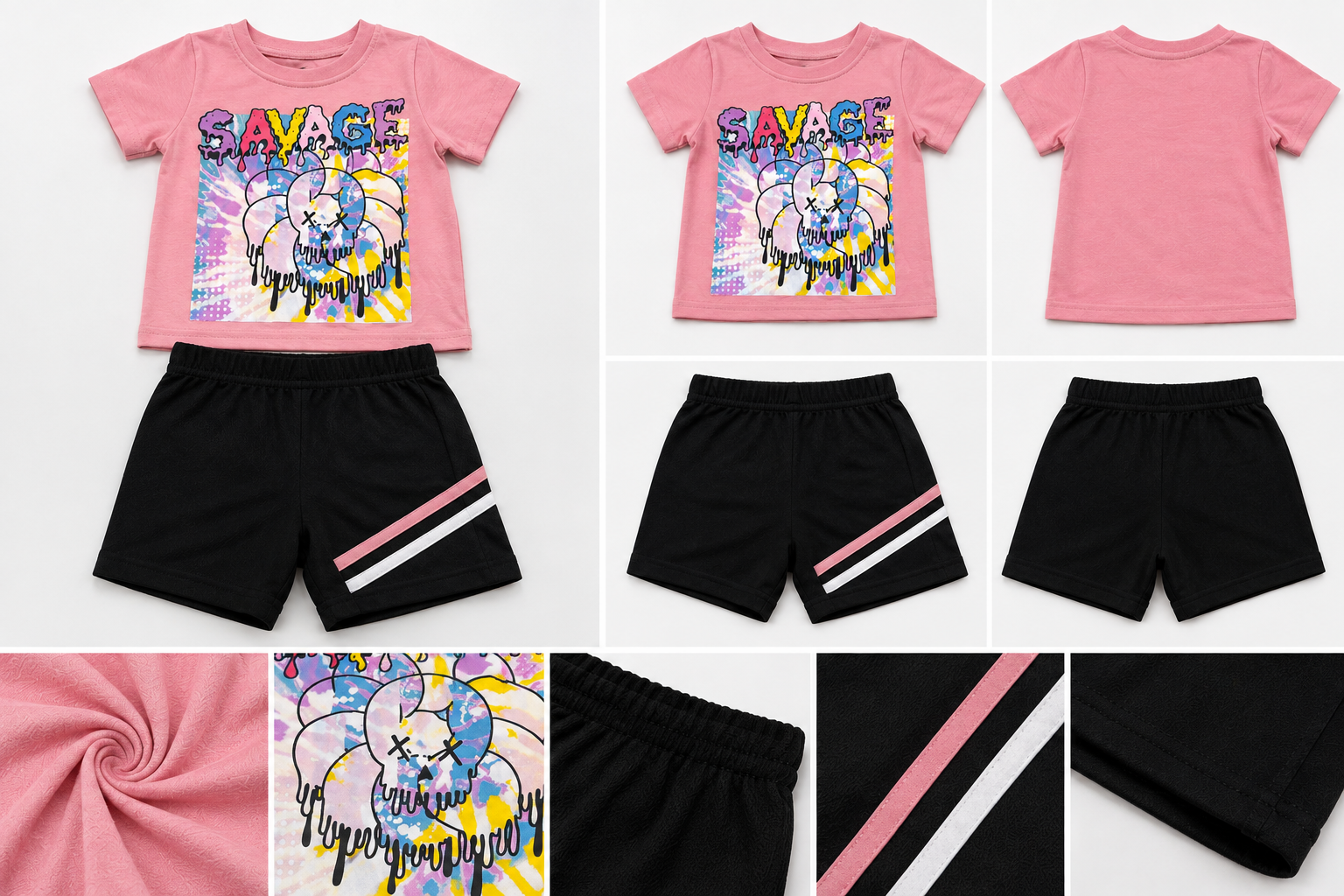Girls Graphic T-Shirt & Shorts Set