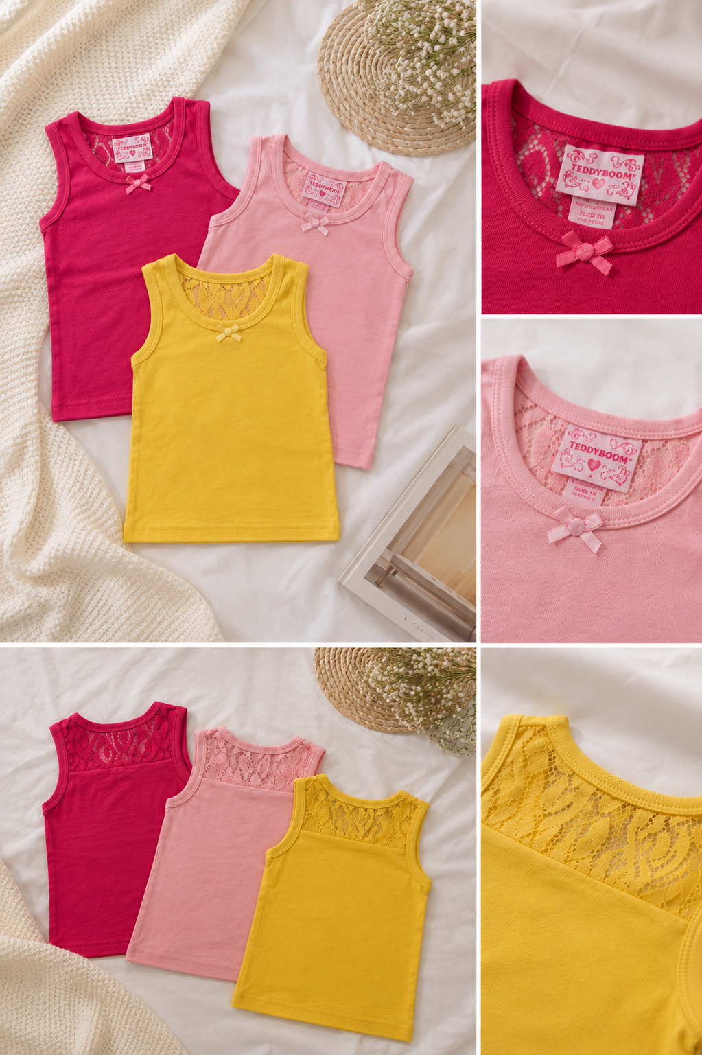 Teddy Boom Girls Cotton Singlet | 12–24 Months