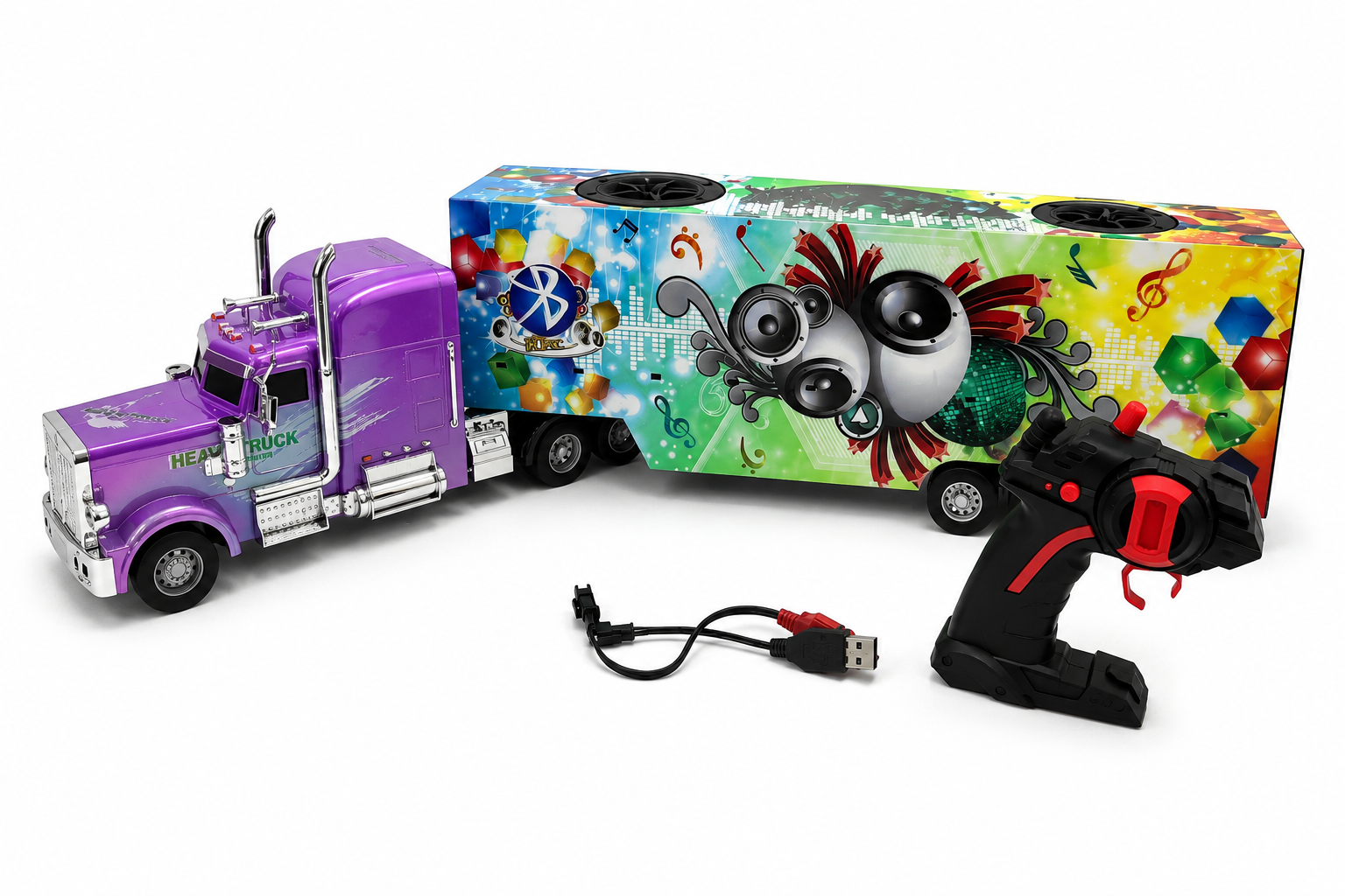 Remote Control Bluetooth Music Truck WH8769 with LED Lights | 2.4GHz RC Trailer (3+)