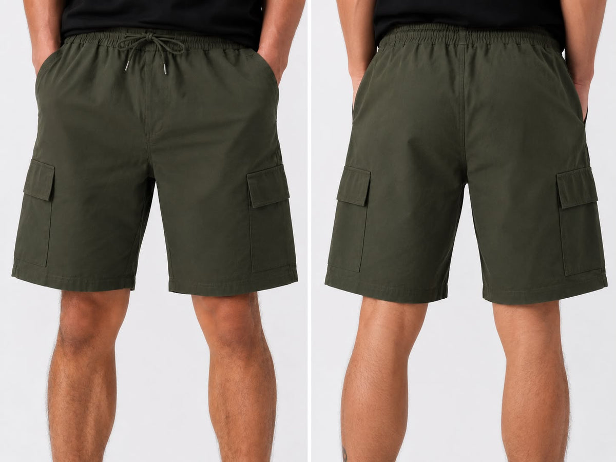 Men’s Utility Cargo Shorts – Olive Green