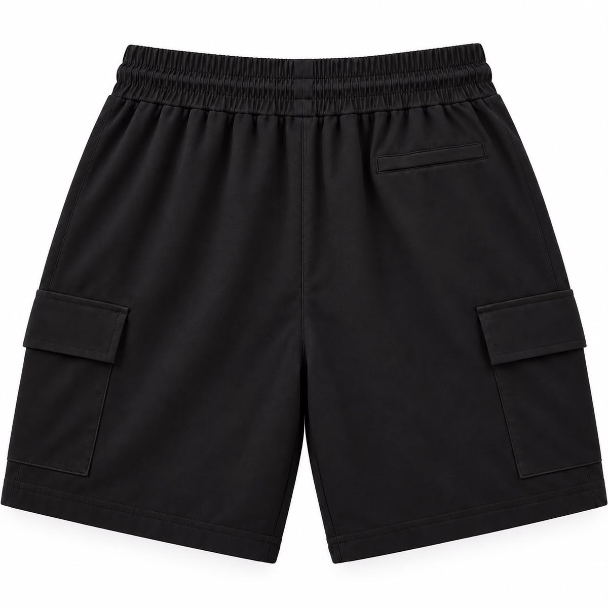 Men’s Stretch Drawstring Cargo Shorts – Black