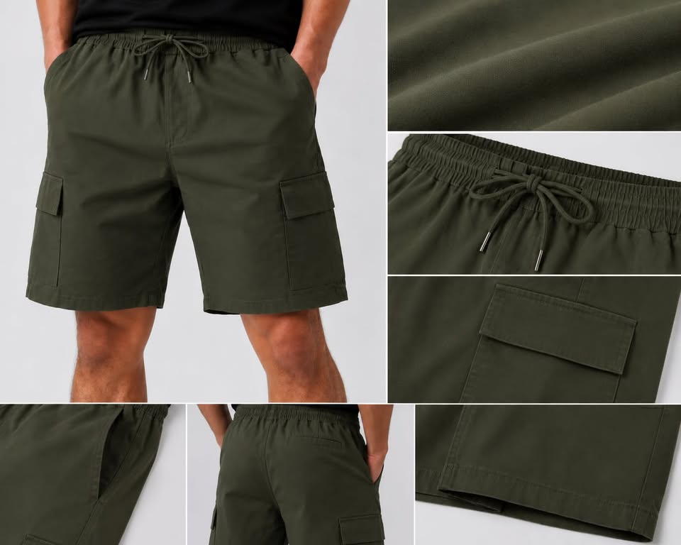 Men’s Utility Cargo Shorts – Olive Green