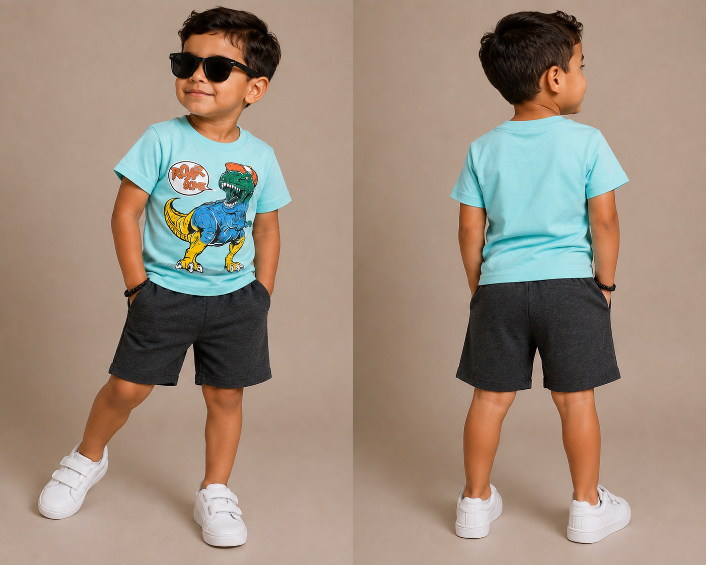 Boys Dinosaur Print Short Set