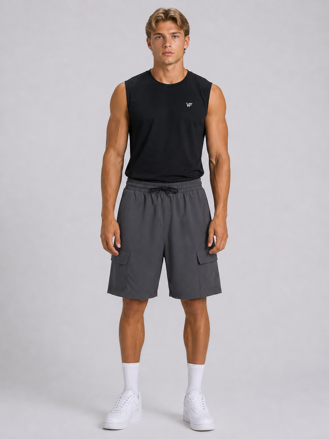 Men’s Sports Shorts UR-10 – Brown Grey