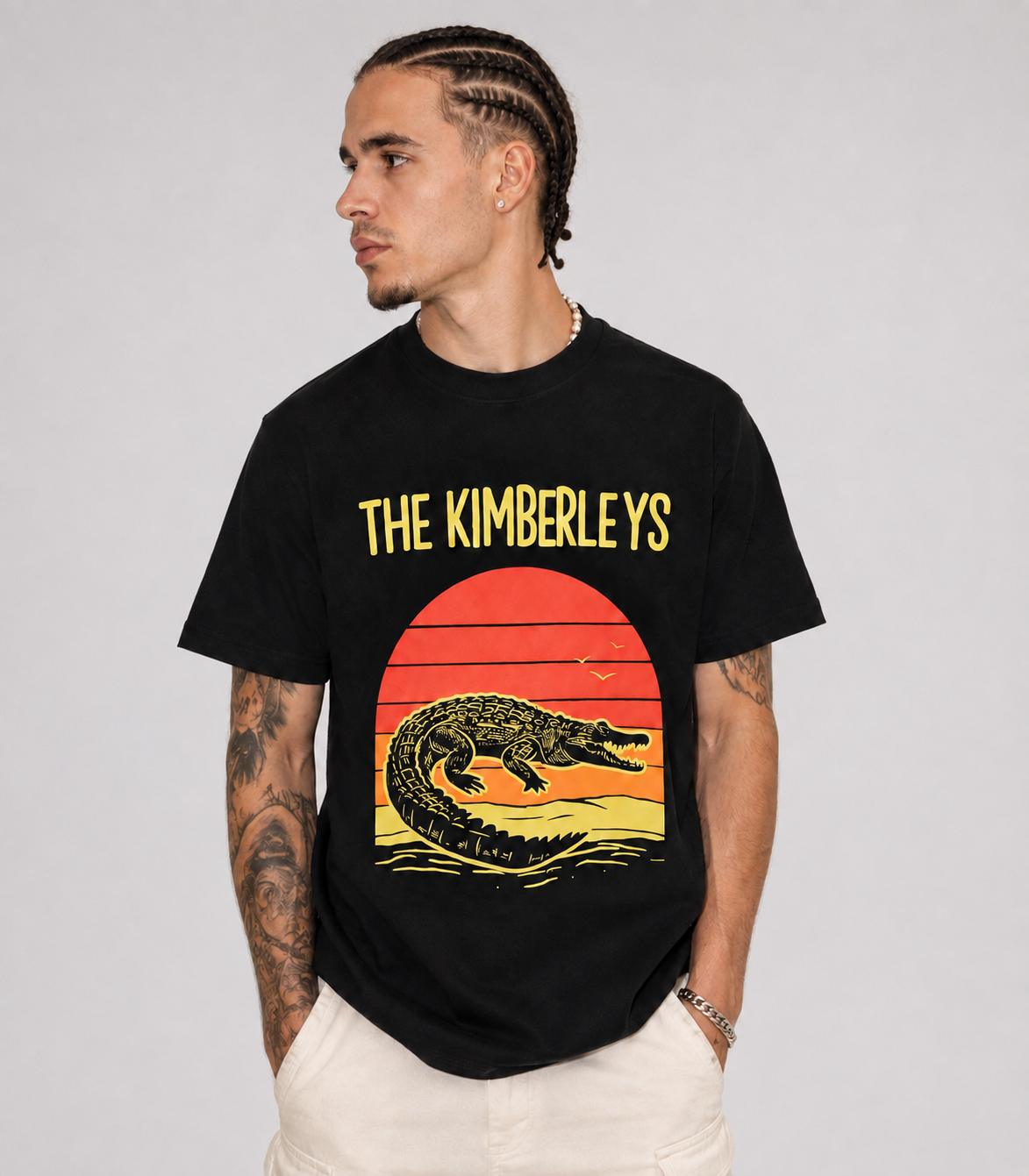 The Kimberleys Crocodile Graphic T-Shirt – Black