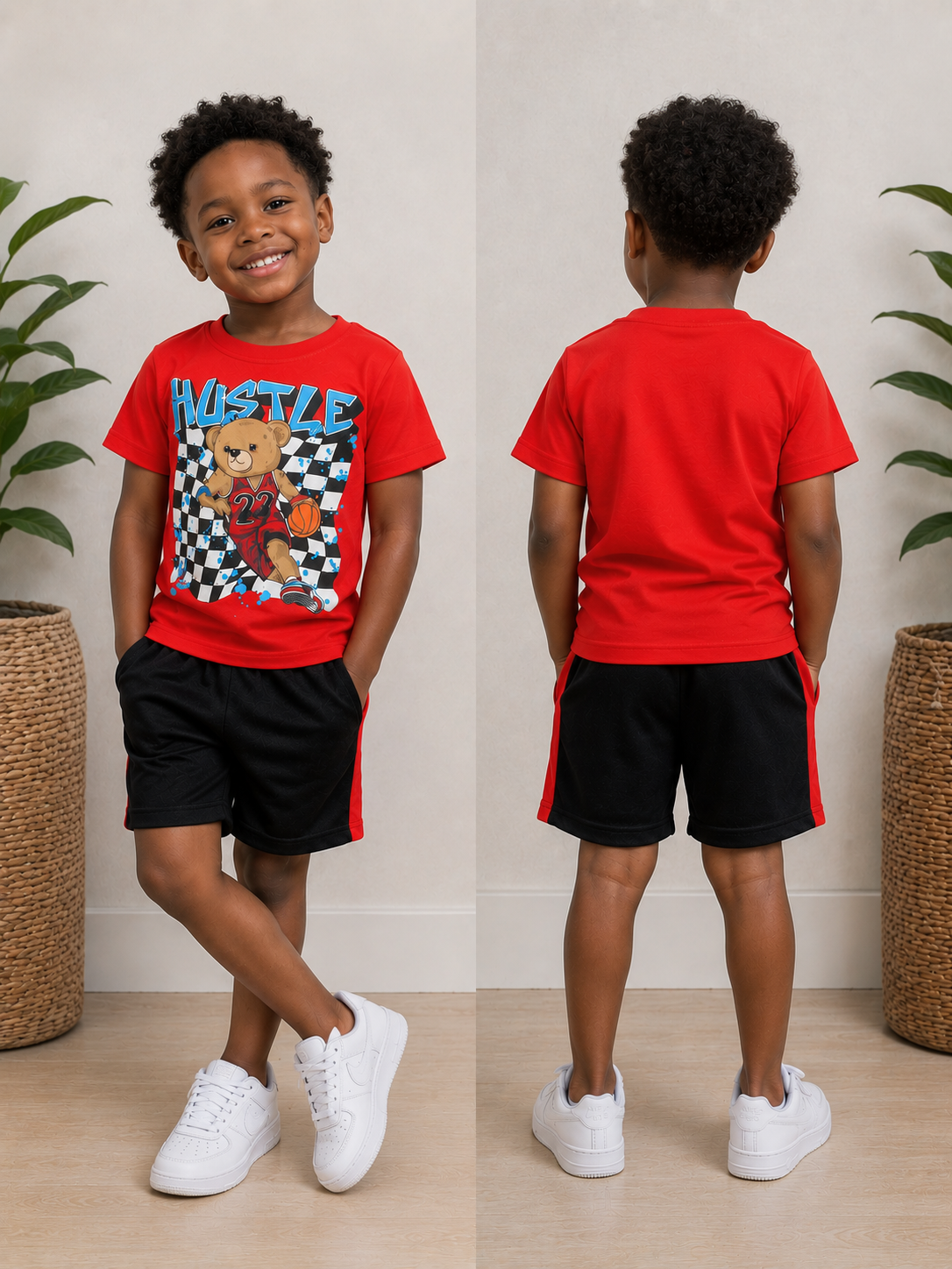 BOYS MESH SHORT SET 12-24  **1020