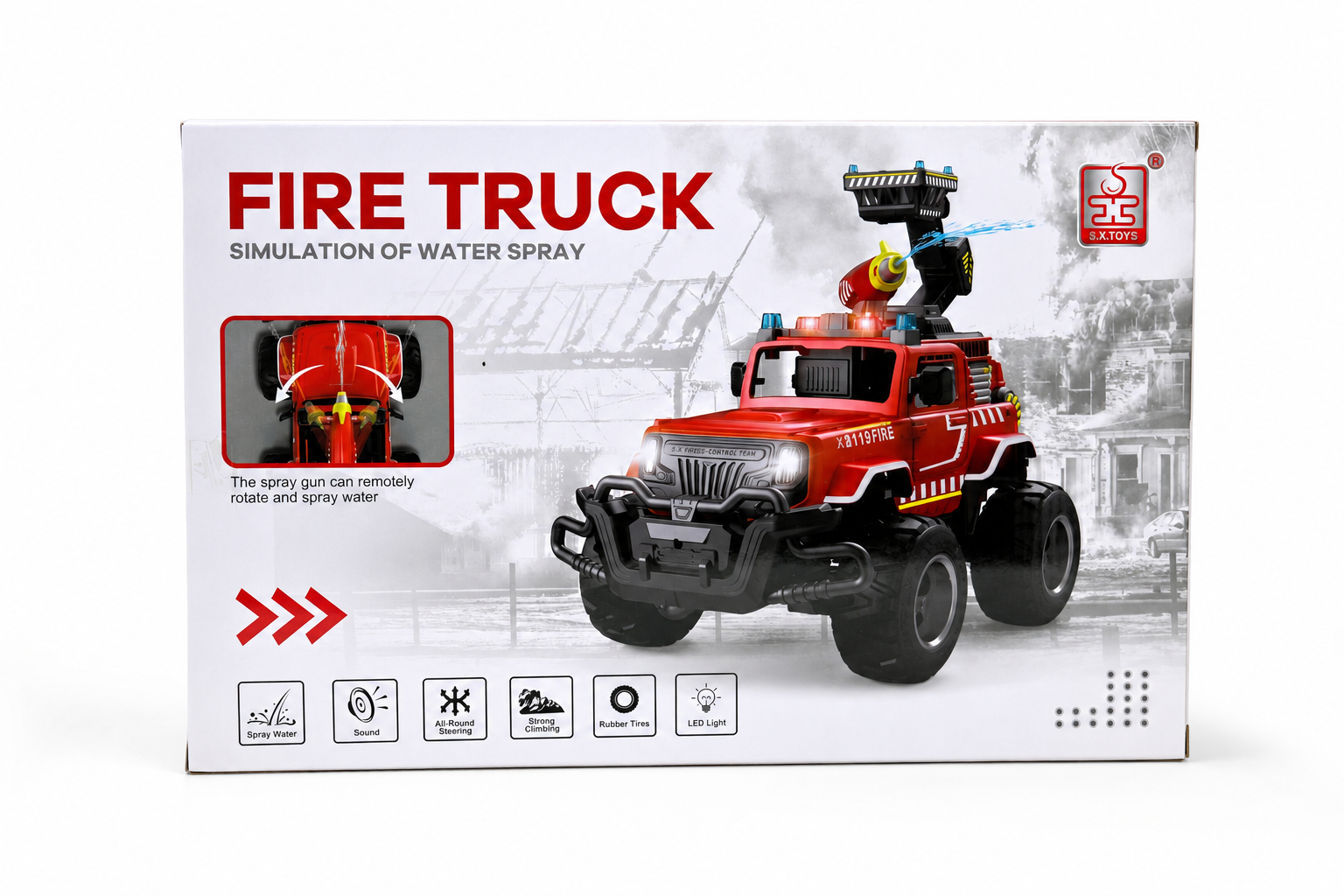 Remote Control Fire Sprinkler Truck with Water Spray | RC Fire Rescue Vehicle