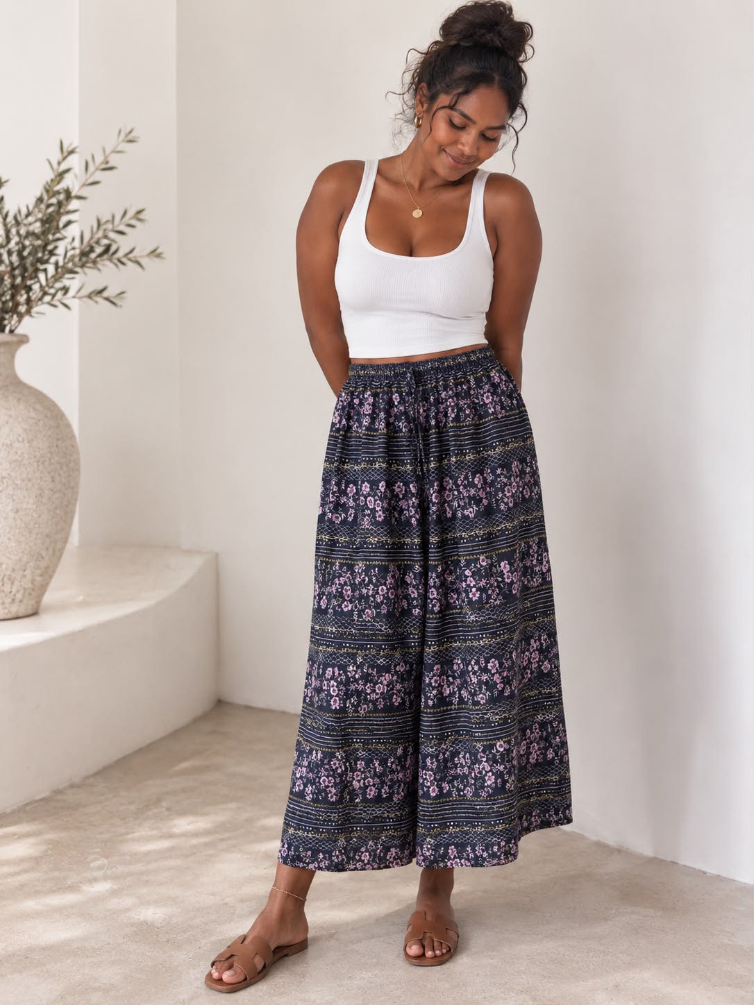 Ladies Bali Print Drawstring Long Skirt – Free Size