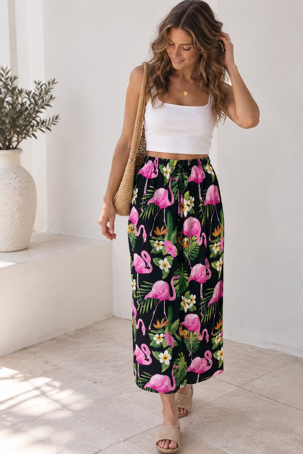 Ladies Bali Print Drawstring Long Skirt – Free Size