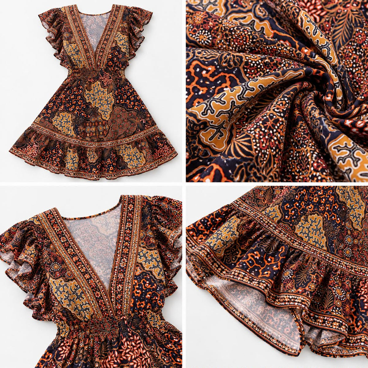 Midnight Batik Charm Mini Dress