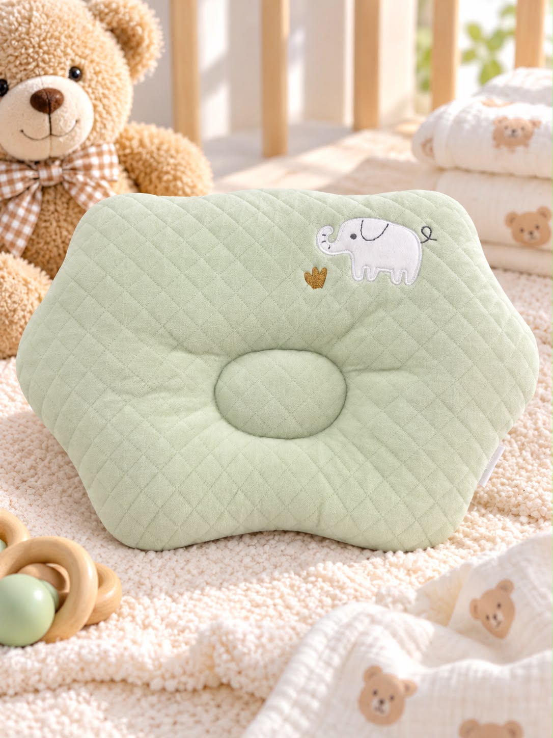 Baby Quilted Pillow – Elephant