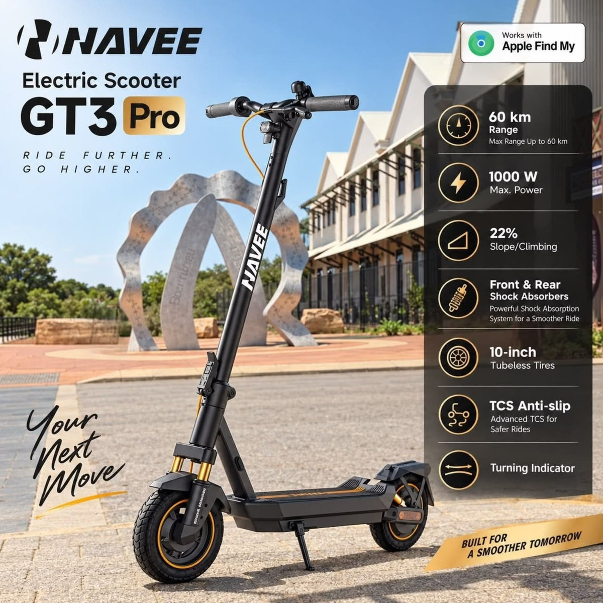 NAVEE GT3 Pro Electric Scooter – Up to 60km Range