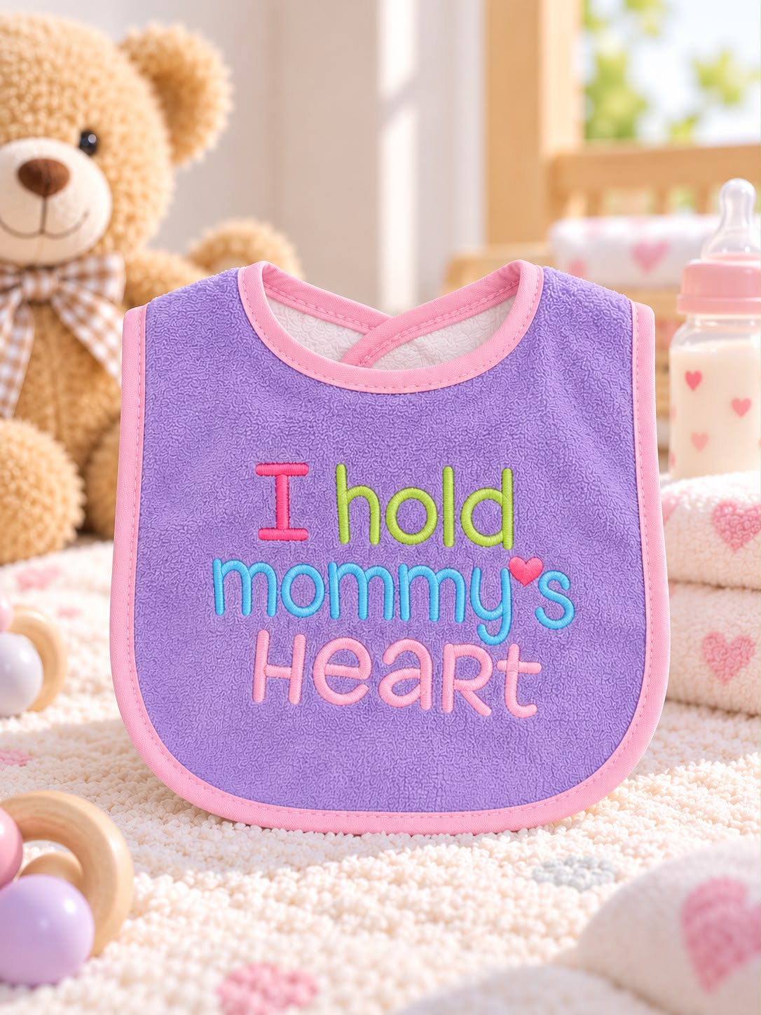 Embroidered Baby Bibs with Waterproof Backing – 3 Pack