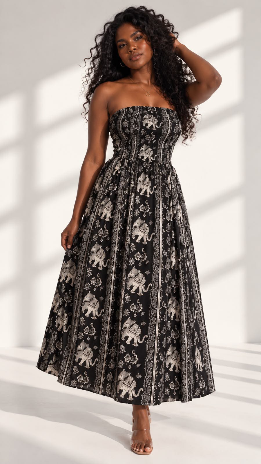 Midnight Elephant Majesty Maxi Dress