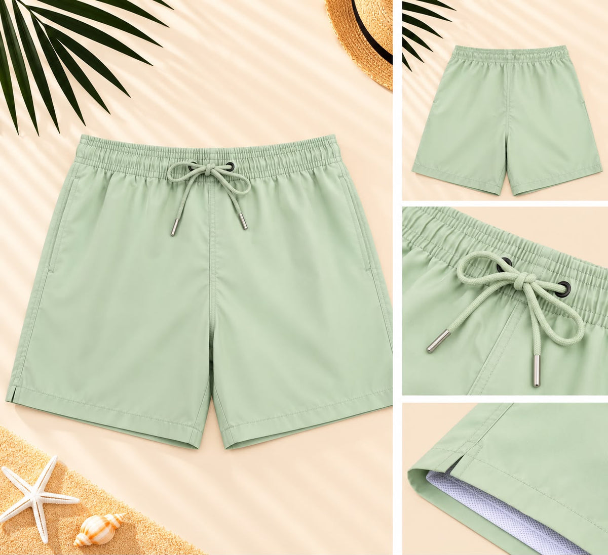 Classic Drawstring Shorts – Sage Green