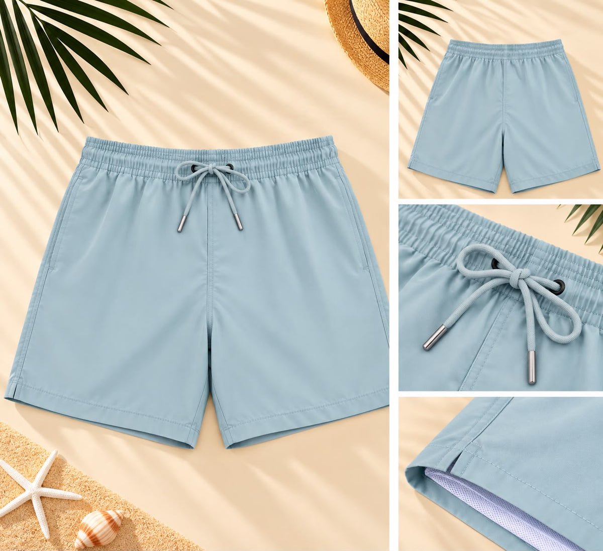 Classic Drawstring Shorts – Light Blue