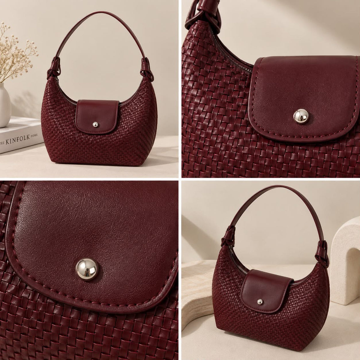 Women’s Woven-Look Shoulder Bag