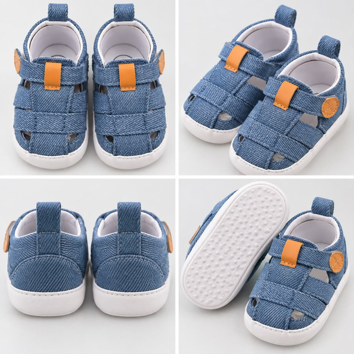 Baby Closed-Toe Sandals – Denim Blue