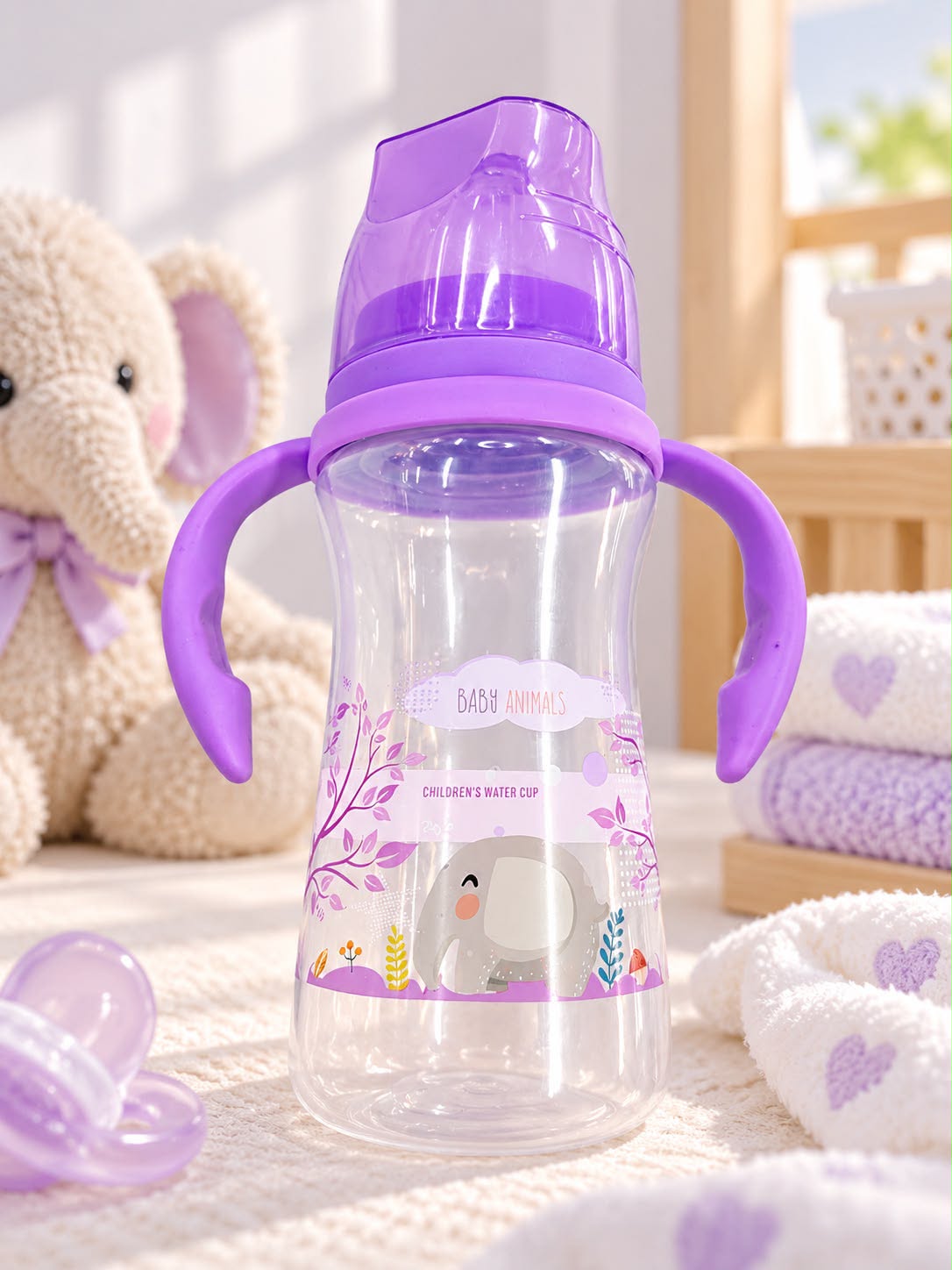 Baby Bottle with Handles – 320ml, Assorted Designs