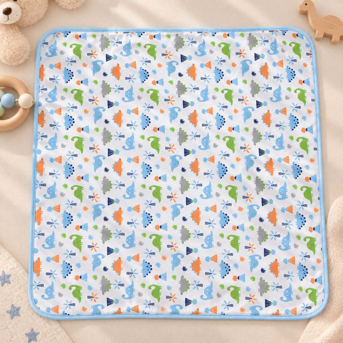 Bebe Favour Baby Hooded Blanket – Blue Dinosaur
