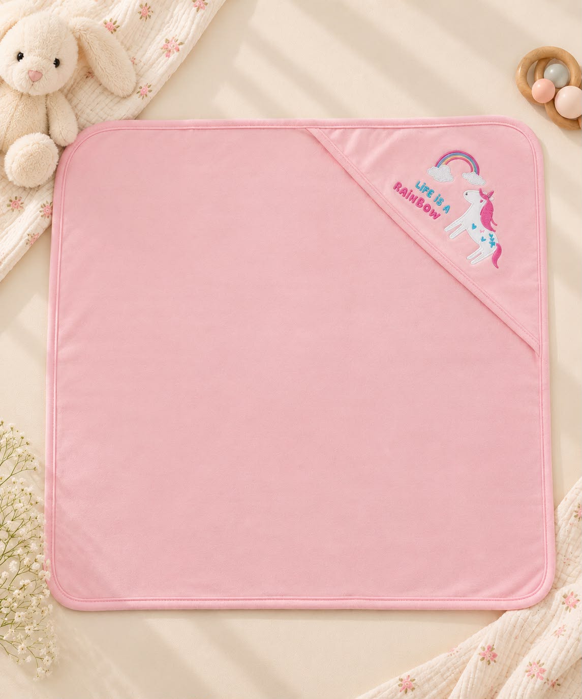 Bebe Favour Baby Hooded Blanket – Pink Unicorn