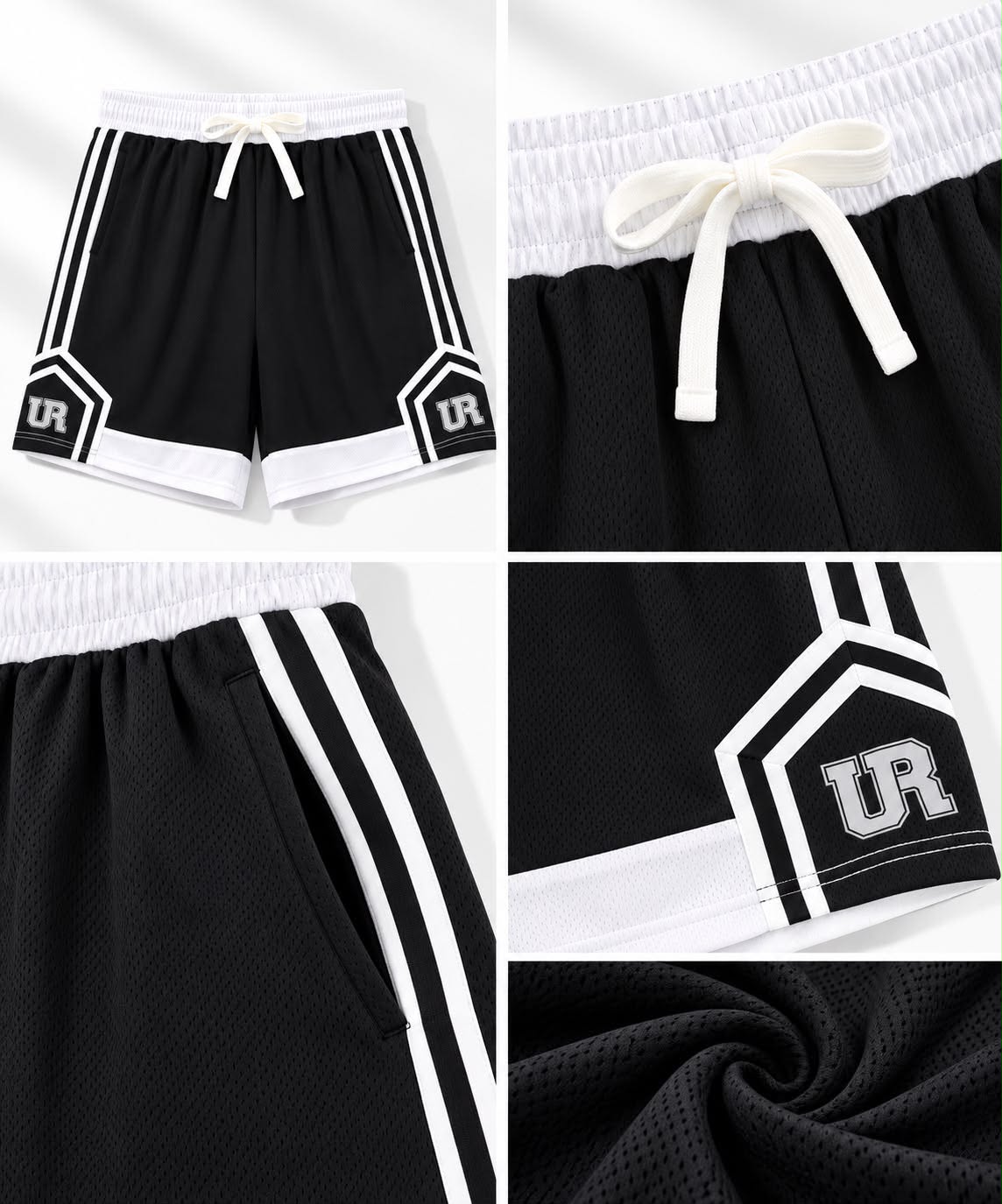 Men’s UR Mesh Basketball Shorts – Black & White