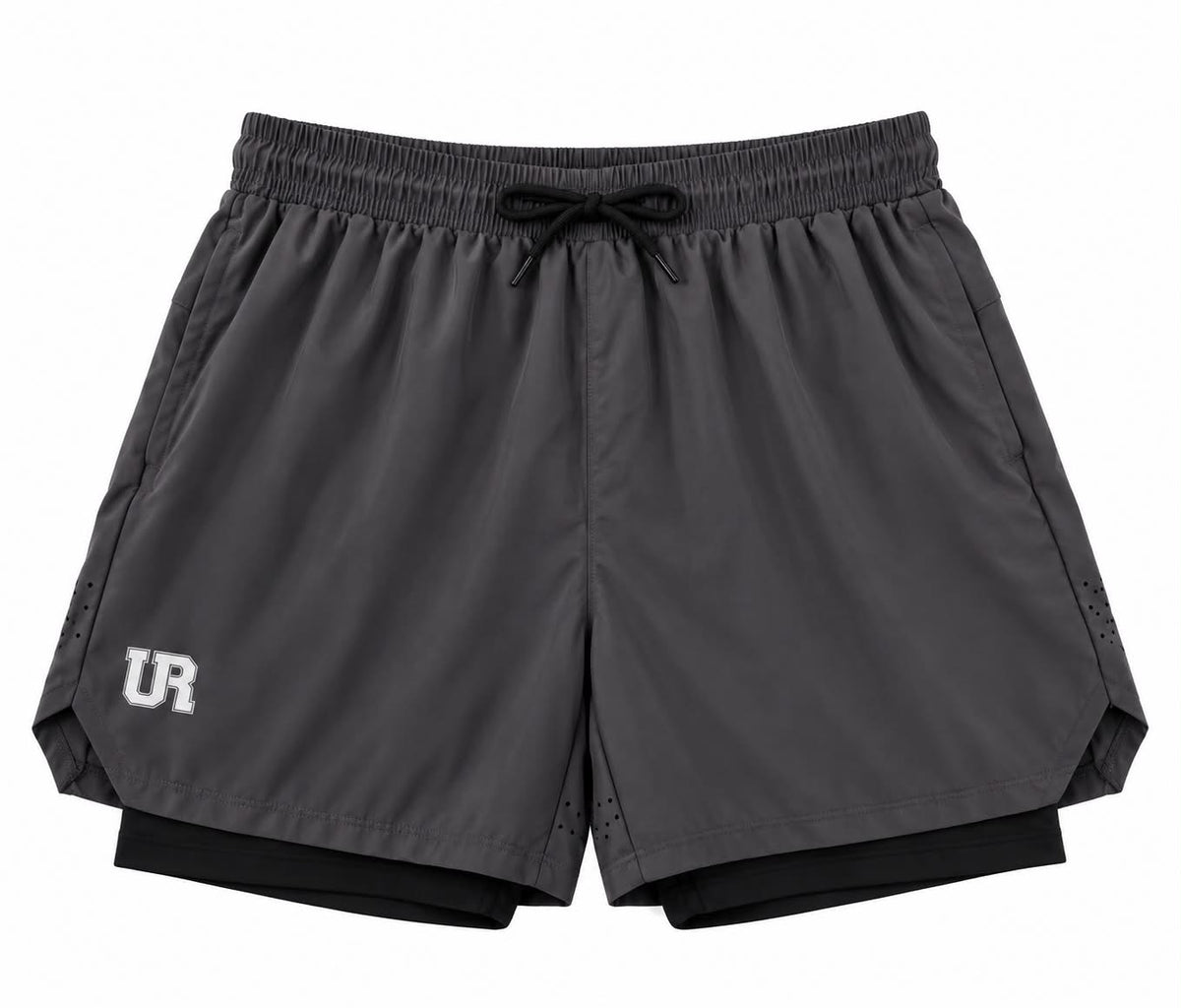 Men’s UR 2-in-1 Sports Shorts – Dark Grey & Black