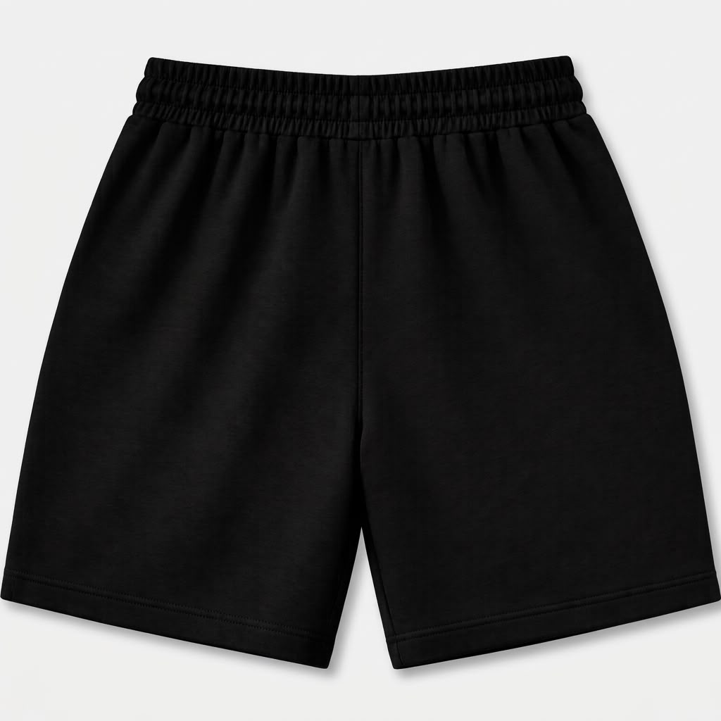 Men’s Cotton Blend Drawstring Shorts – Black