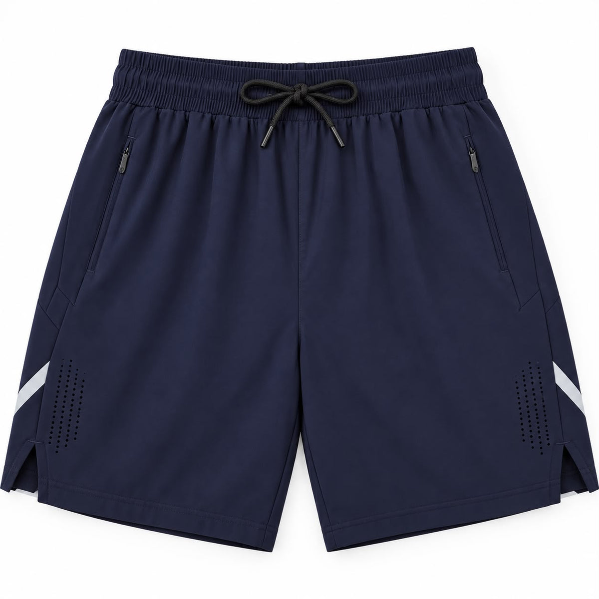 Men’s Stretch Sports Shorts with Zip Pockets – Dark Blue