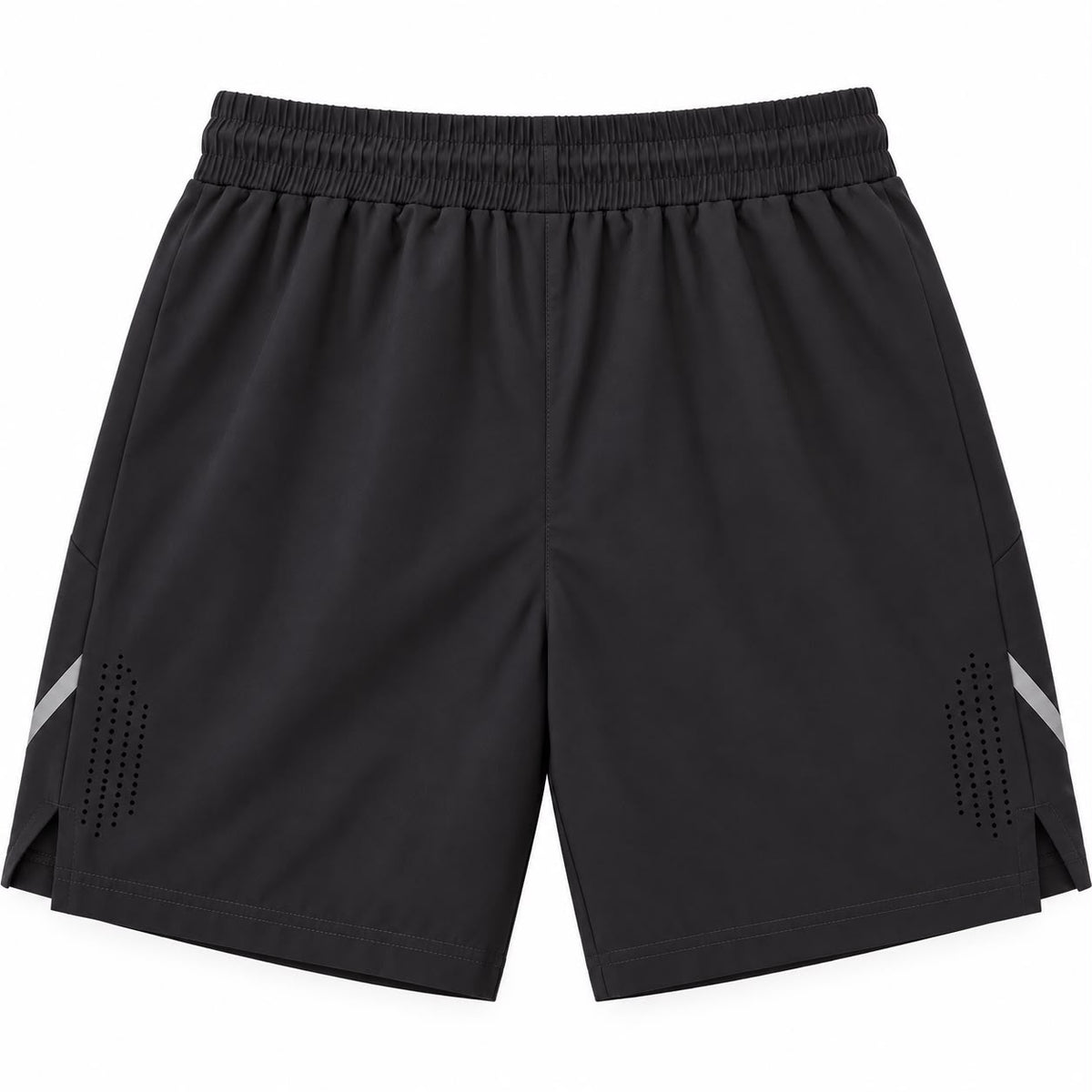 Men’s Stretch Sports Shorts with Zip Pockets – Black