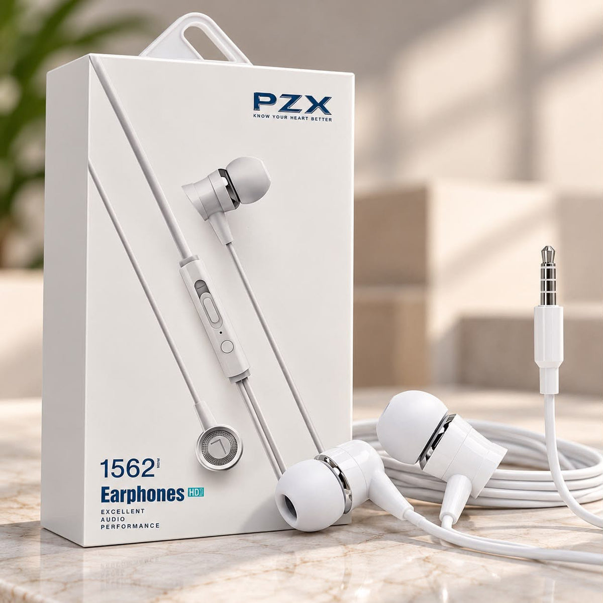 PZX 1562 Wired In-Ear Earphones with Microphone – White