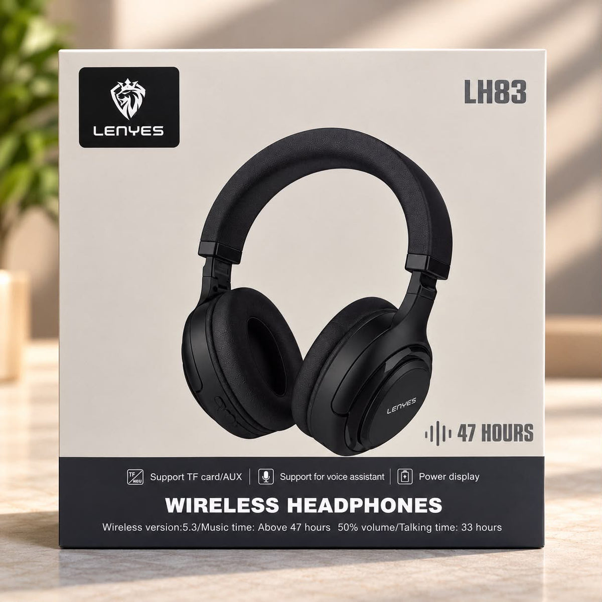Lenyes LH83 Wireless Over-Ear Headphones – Black