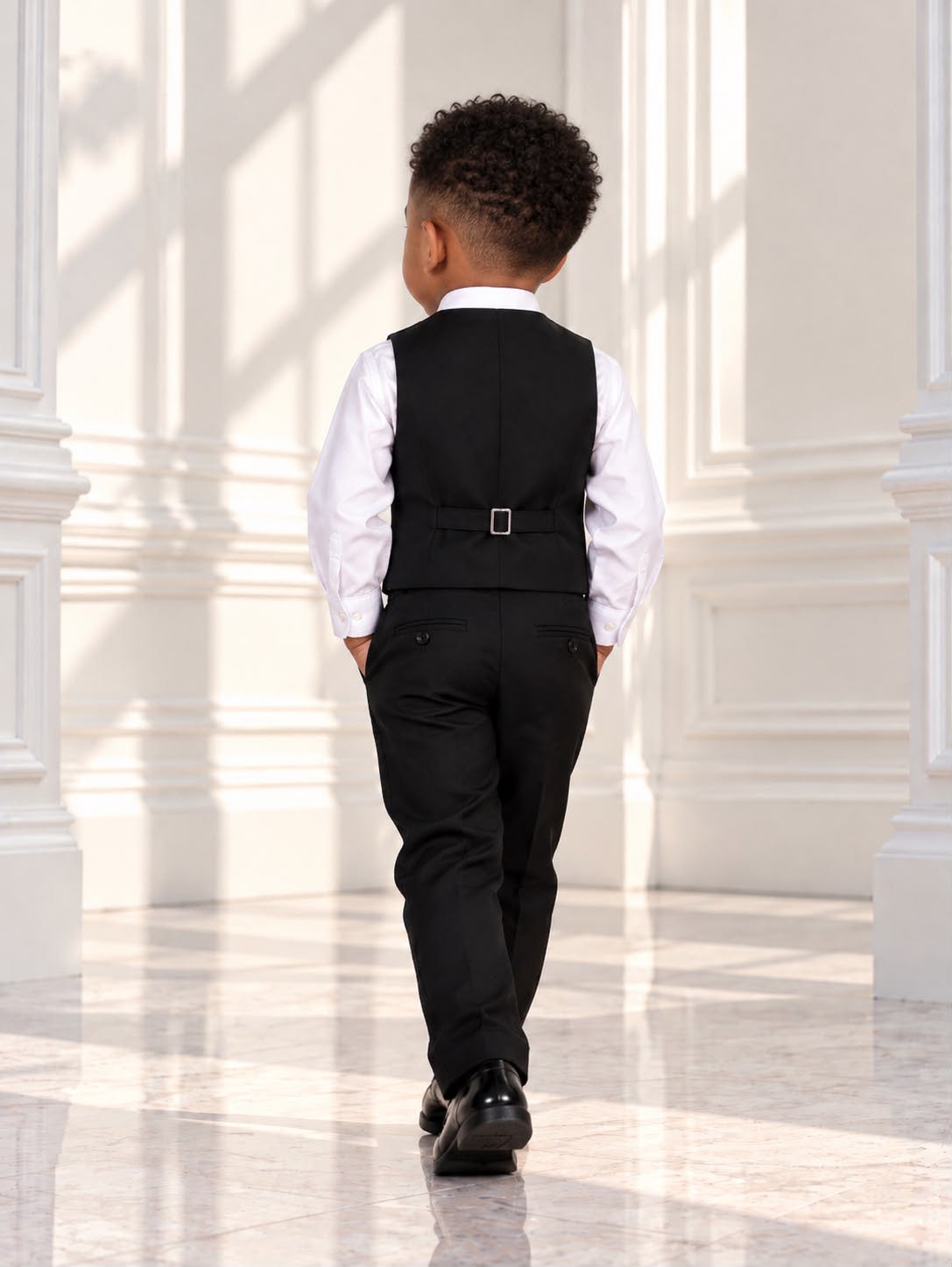 Boys’ 4-Piece Formal Set – White & Black | Size 3
