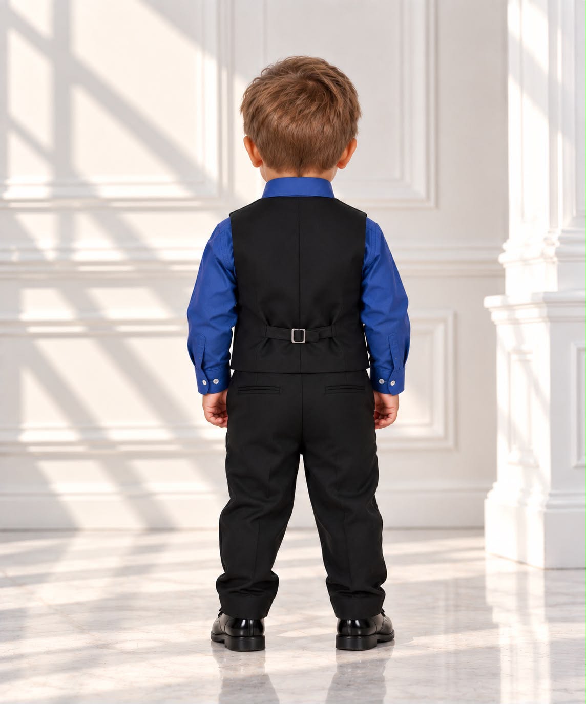 Baby Boys’ 4-Piece Formal Suit Set – Blue (12 Months)