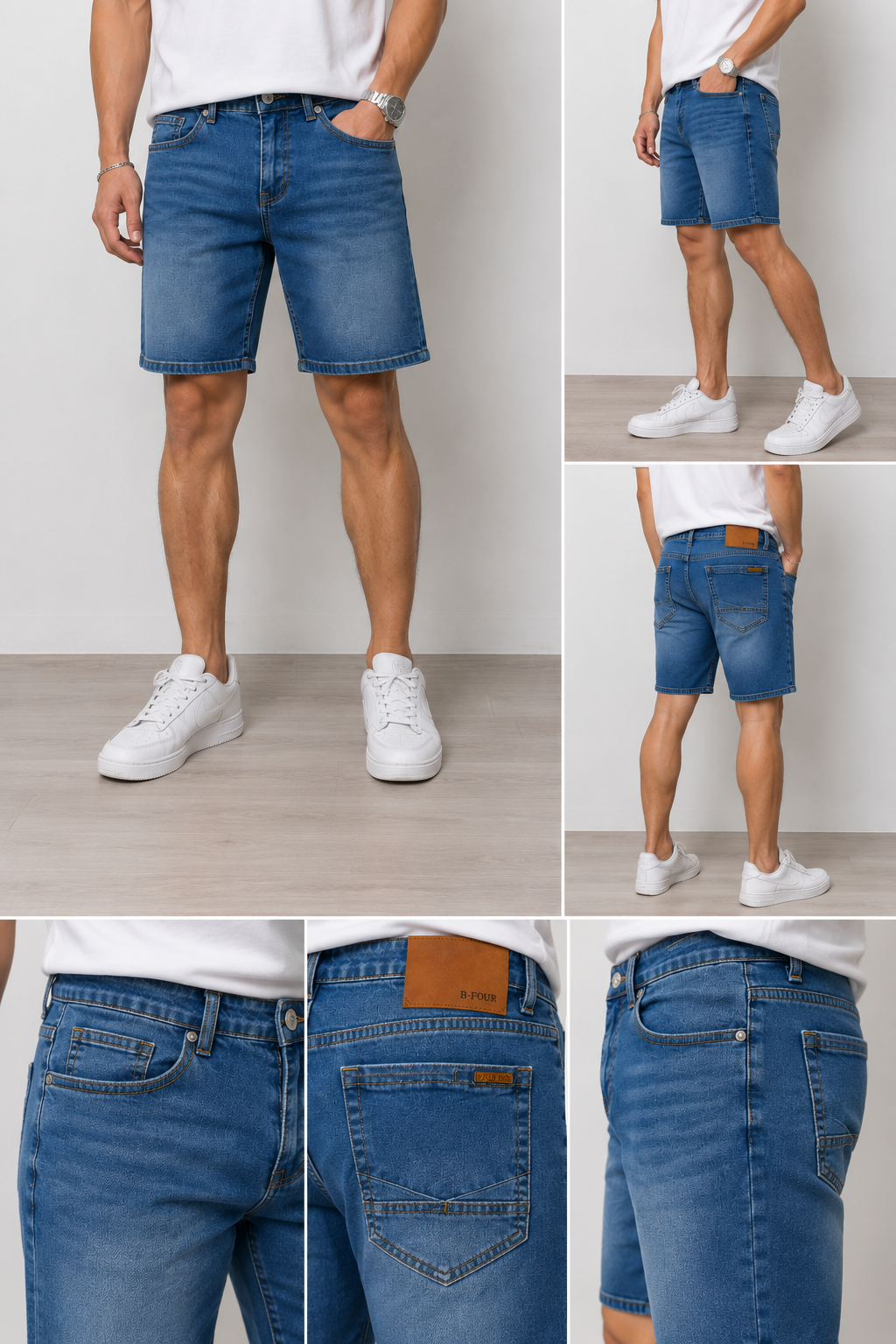 Men's Classic Blue Denim Shorts | Regular Fit Casual Shorts