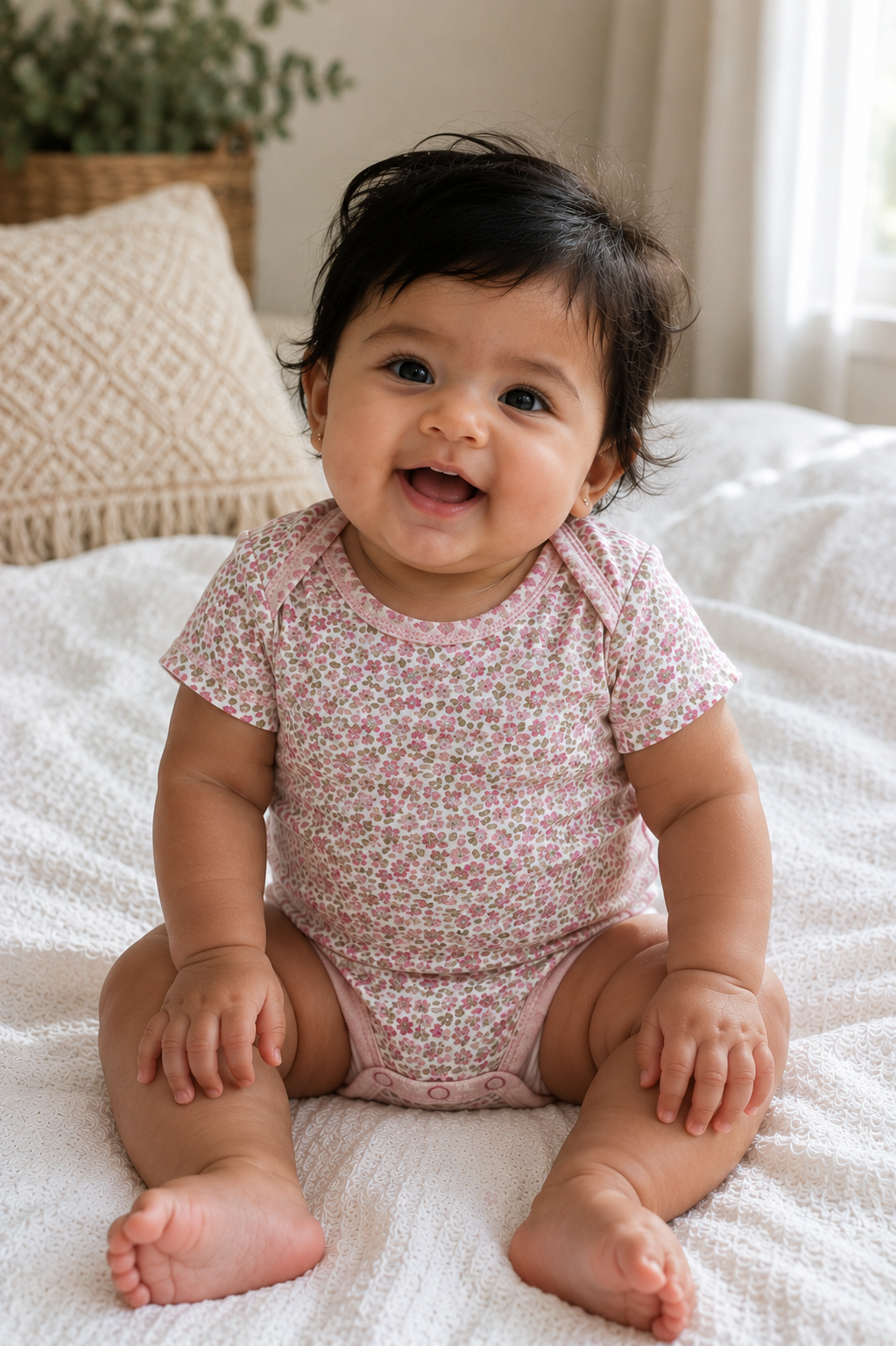 Baby 3-Pack Cotton Baby Bodysuits – Sweet Little Darling & Floral Prints | 0–12 Months