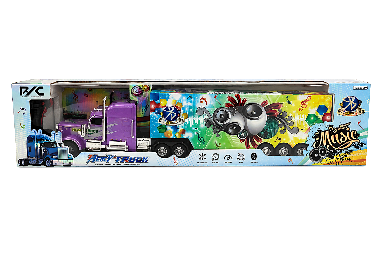 Remote Control Bluetooth Music Truck WH8769 with LED Lights | 2.4GHz RC Trailer (3+)