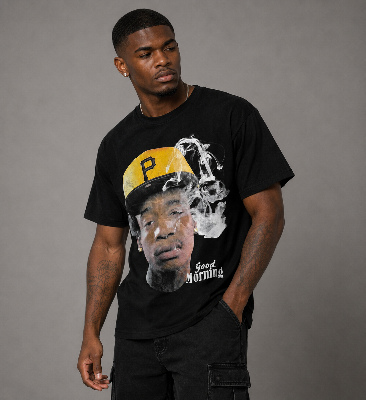 Men's Wiz Khalifa Graphic T-Shirt | Men's Streetwear Tee - Black