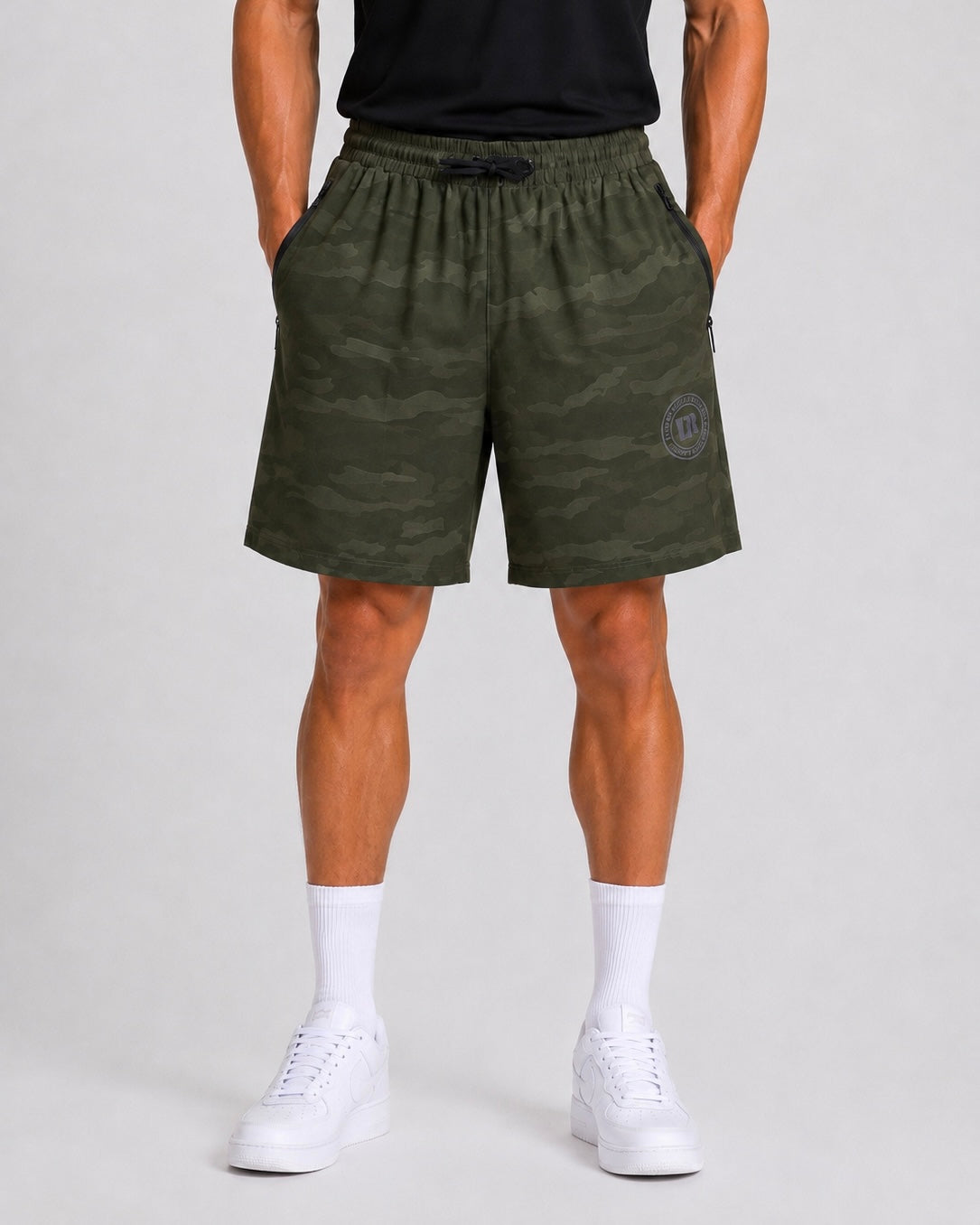 Men’s UR-7 Activewear Sports Shorts – Army Green